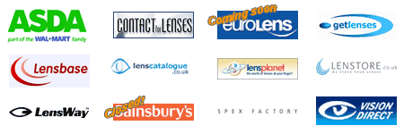 LensFinder.co.uk contact lens suppliers: ASDA Contact Lenses, ContactForLenses, GetLenses, LensBase, LensCatalogue.co.uk, LensPlanet, Lenstore, LensWay, PostLenses, Sainsbury's Contact Lenses, Sunglasses UK and Vision Direct
